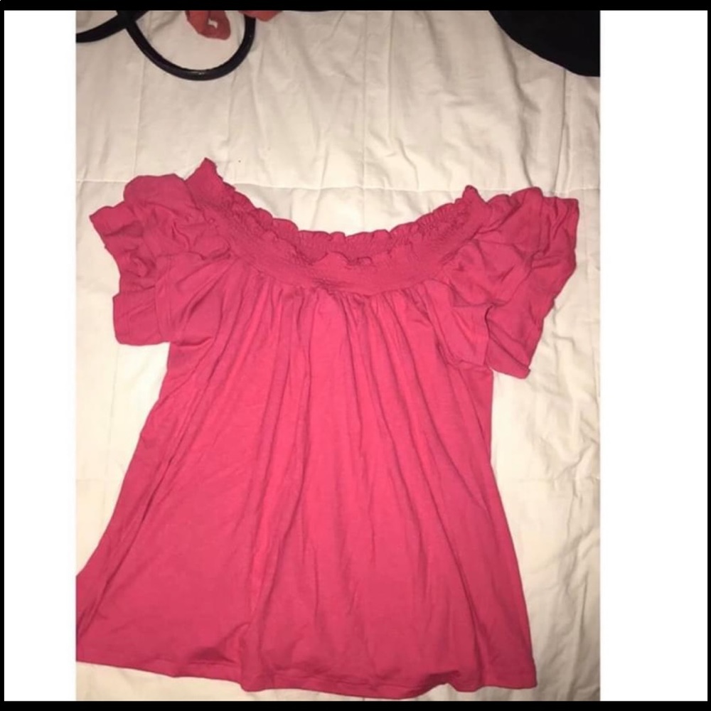 Pink off the shoulder top/shirt